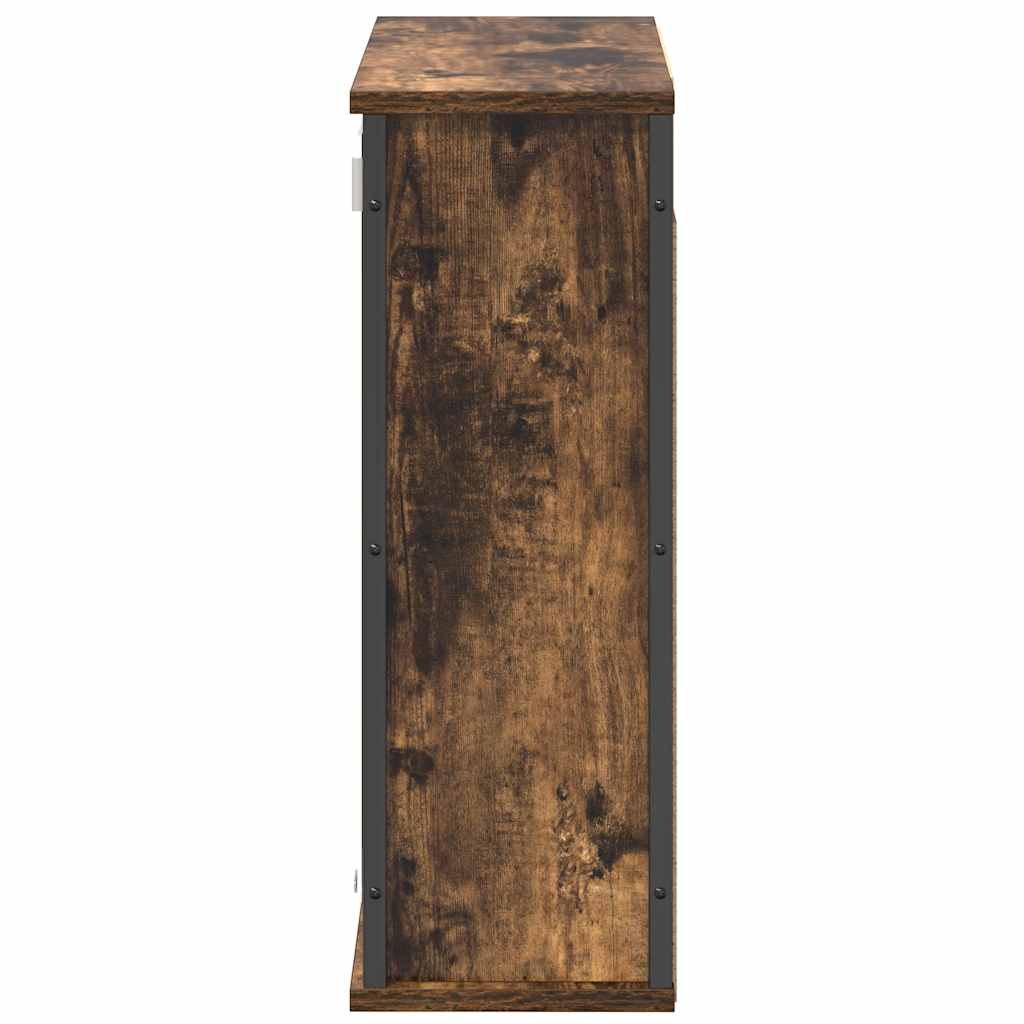 Badkamerwandkast met spiegel 60x21x60 cm gerookt eiken is nu te koop bij PeponiXL, paradijselijk wonen!