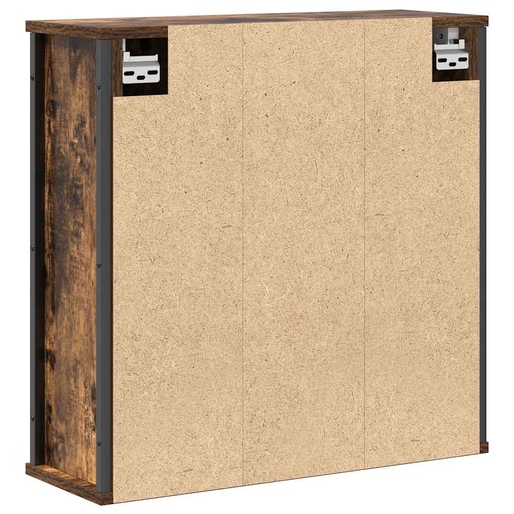 Badkamerwandkast met spiegel 60x21x60 cm gerookt eiken is nu te koop bij PeponiXL, paradijselijk wonen!