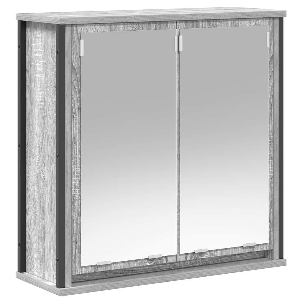 Badkamerwandkast met spiegel 60x21x60 cm Sonoma grijs is nu te koop bij PeponiXL, paradijselijk wonen!