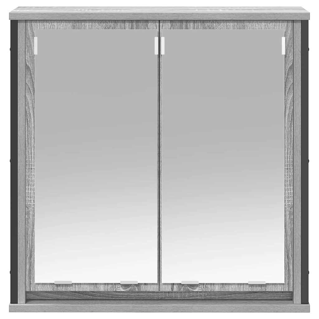 Badkamerwandkast met spiegel 60x21x60 cm Sonoma grijs is nu te koop bij PeponiXL, paradijselijk wonen!