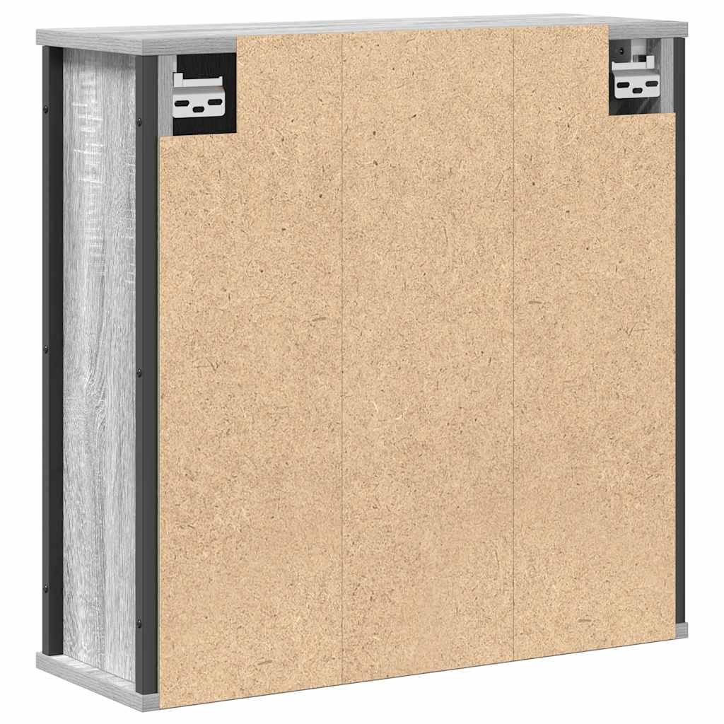 Badkamerwandkast met spiegel 60x21x60 cm Sonoma grijs is nu te koop bij PeponiXL, paradijselijk wonen!