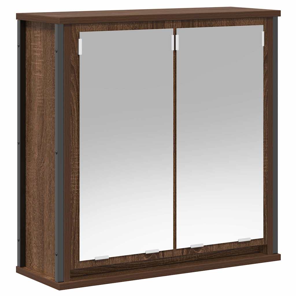 Badkamerwandkast met spiegel 60x21x60 cm bruin eiken is nu te koop bij PeponiXL, paradijselijk wonen!
