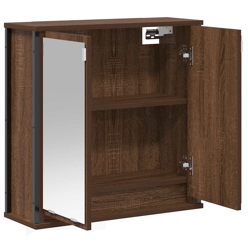 Badkamerwandkast met spiegel 60x21x60 cm bruin eiken is nu te koop bij PeponiXL, paradijselijk wonen!