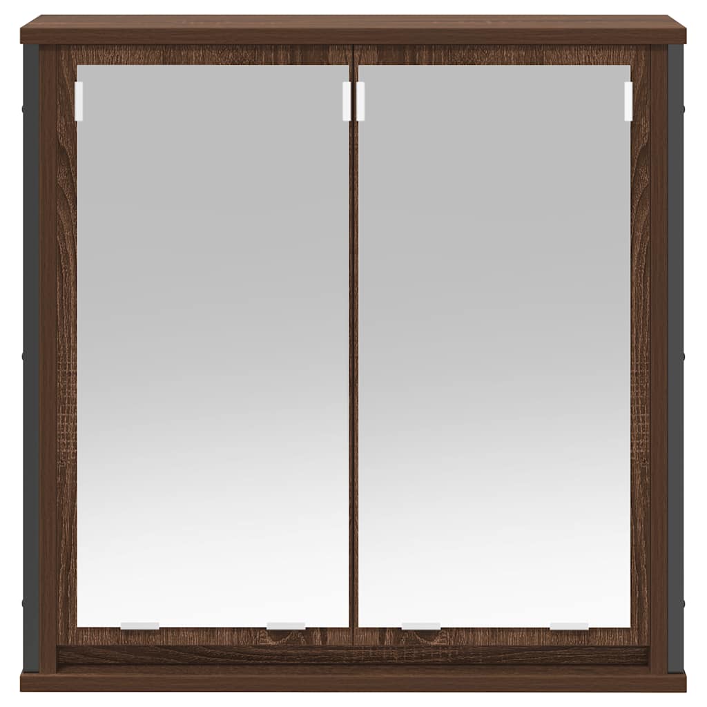 Badkamerwandkast met spiegel 60x21x60 cm bruin eiken is nu te koop bij PeponiXL, paradijselijk wonen!