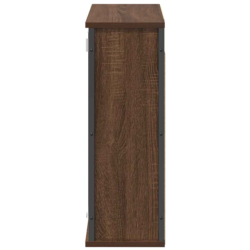 Badkamerwandkast met spiegel 60x21x60 cm bruin eiken is nu te koop bij PeponiXL, paradijselijk wonen!