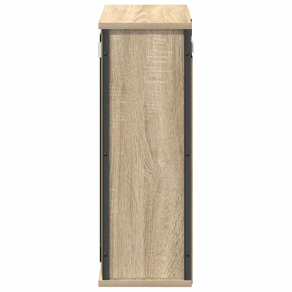 Badkamerwandkast met spiegel 50x21x60 cm sonoma eikenkleurig is nu te koop bij PeponiXL, paradijselijk wonen!