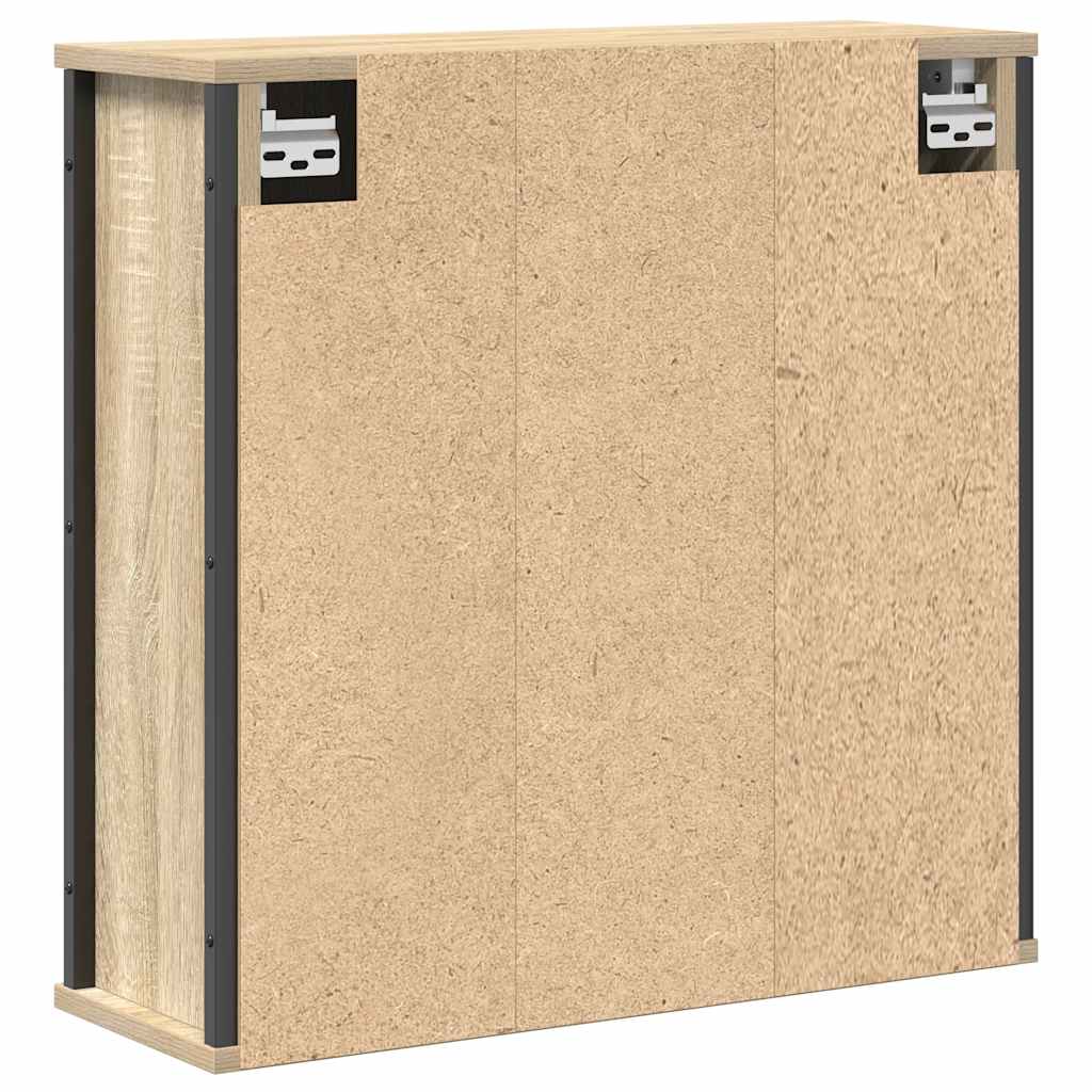 Badkamerwandkast met spiegel 50x21x60 cm sonoma eikenkleurig is nu te koop bij PeponiXL, paradijselijk wonen!