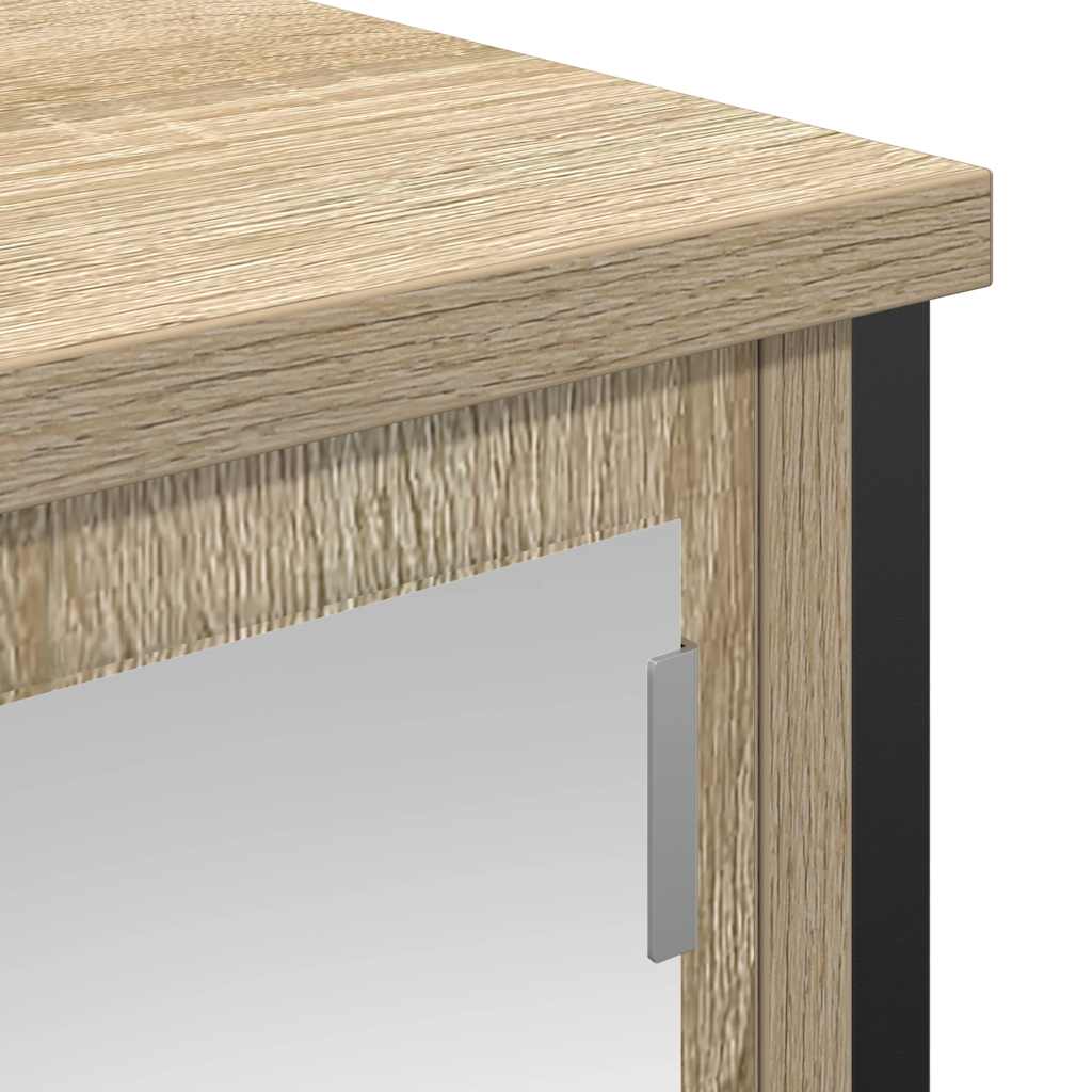 Badkamerwandkast met spiegel 50x21x60 cm sonoma eikenkleurig is nu te koop bij PeponiXL, paradijselijk wonen!