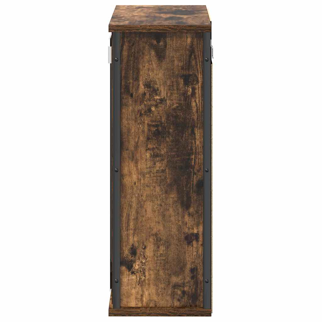 Badkamerwandkast met spiegel 50x21x60 cm gerookt eikenkleurig is nu te koop bij PeponiXL, paradijselijk wonen!