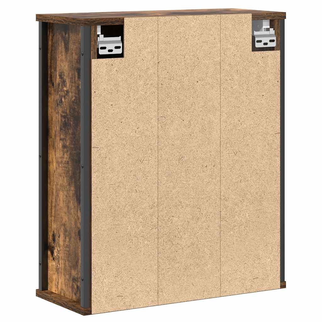 Badkamerwandkast met spiegel 50x21x60 cm gerookt eikenkleurig is nu te koop bij PeponiXL, paradijselijk wonen!