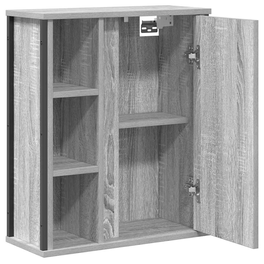 Badkamerwandkast met spiegel 50x21x60 cm Sonoma grijs is nu te koop bij PeponiXL, paradijselijk wonen!