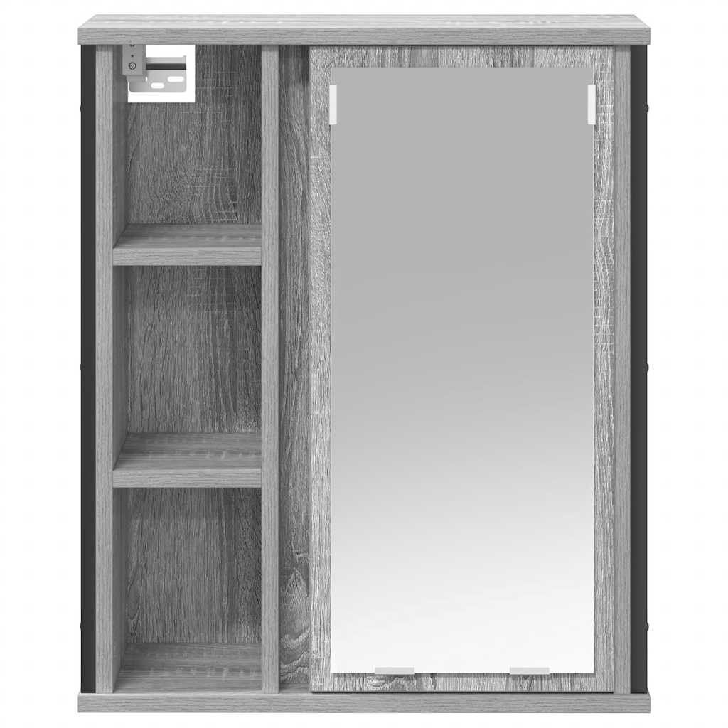 Badkamerwandkast met spiegel 50x21x60 cm Sonoma grijs is nu te koop bij PeponiXL, paradijselijk wonen!