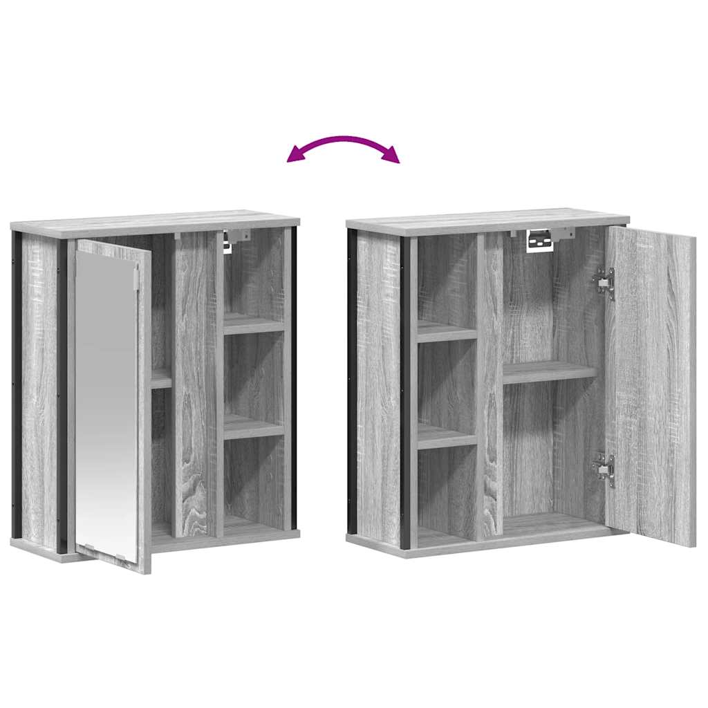 Badkamerwandkast met spiegel 50x21x60 cm Sonoma grijs is nu te koop bij PeponiXL, paradijselijk wonen!