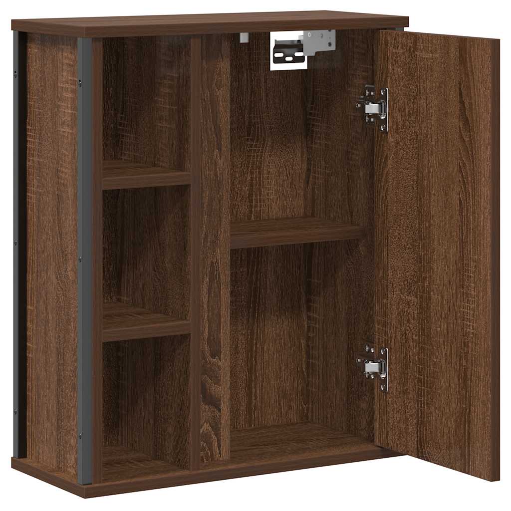 Badkamerwandkast met spiegel 50x21x60 cm bruin eikenkleurig is nu te koop bij PeponiXL, paradijselijk wonen!