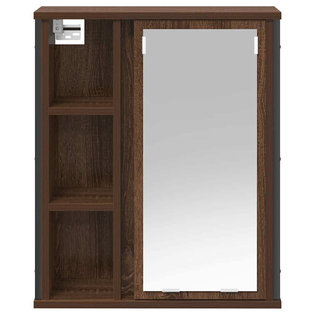 Badkamerwandkast met spiegel 50x21x60 cm bruin eikenkleurig is nu te koop bij PeponiXL, paradijselijk wonen!