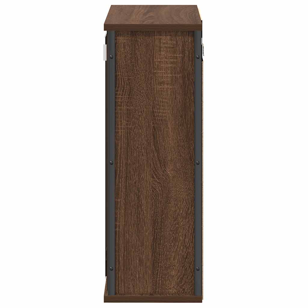 Badkamerwandkast met spiegel 50x21x60 cm bruin eikenkleurig is nu te koop bij PeponiXL, paradijselijk wonen!