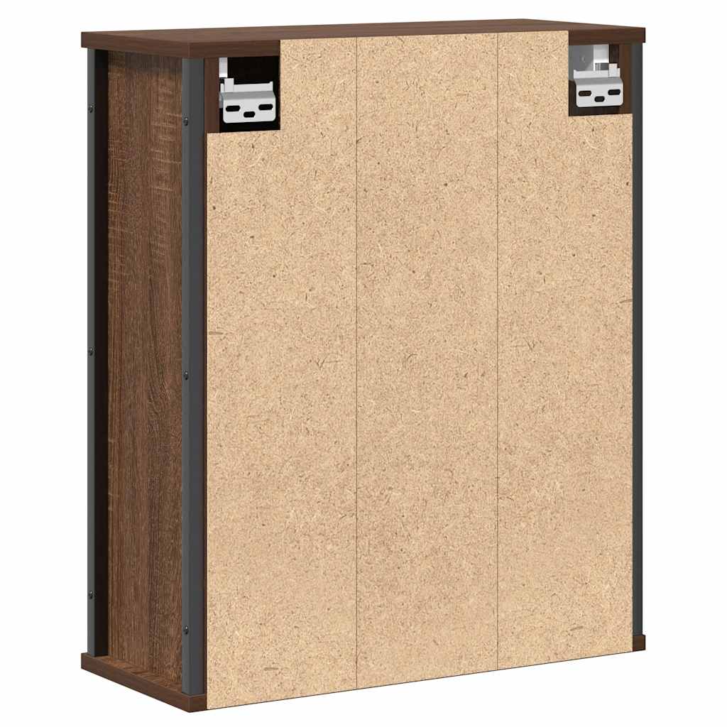 Badkamerwandkast met spiegel 50x21x60 cm bruin eikenkleurig is nu te koop bij PeponiXL, paradijselijk wonen!
