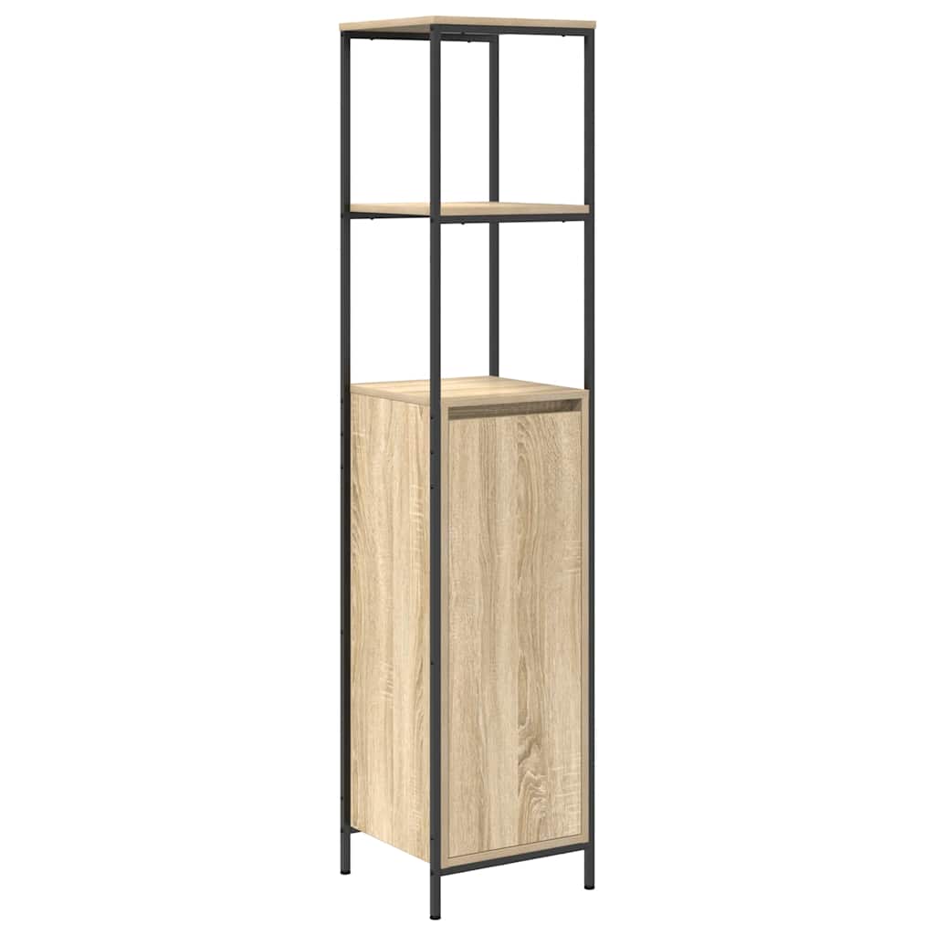 Badkamermeubel met planken 36x35x165 cm Sonoma eikenkleurig is nu te koop bij PeponiXL, paradijselijk wonen!