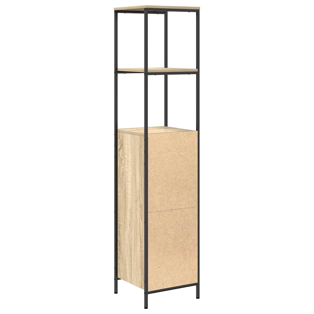 Badkamermeubel met planken 36x35x165 cm Sonoma eikenkleurig is nu te koop bij PeponiXL, paradijselijk wonen!