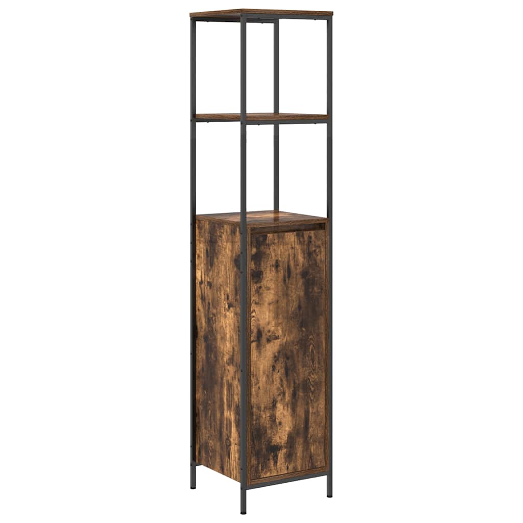 Badkamermeubel met planken 36x35x165 cm gerookt eiken is nu te koop bij PeponiXL, paradijselijk wonen!