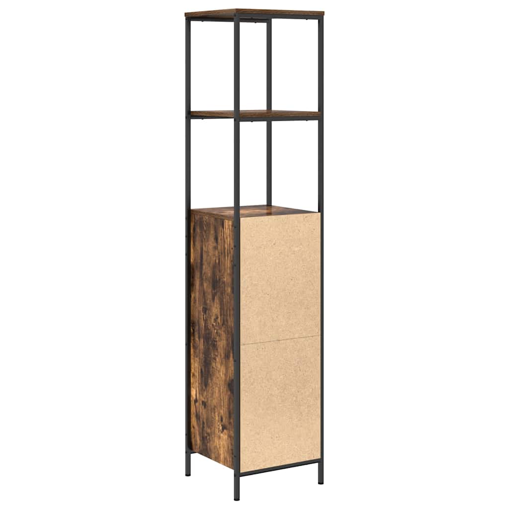Badkamermeubel met planken 36x35x165 cm gerookt eiken is nu te koop bij PeponiXL, paradijselijk wonen!