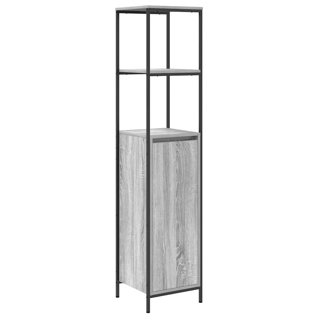 Badkamermeubel met planken 36x35x165 cm grijs Sonoma is nu te koop bij PeponiXL, paradijselijk wonen!