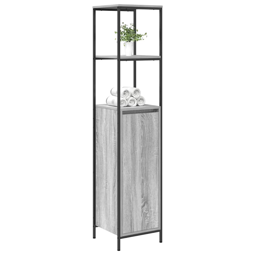 Badkamermeubel met planken 36x35x165 cm grijs Sonoma is nu te koop bij PeponiXL, paradijselijk wonen!