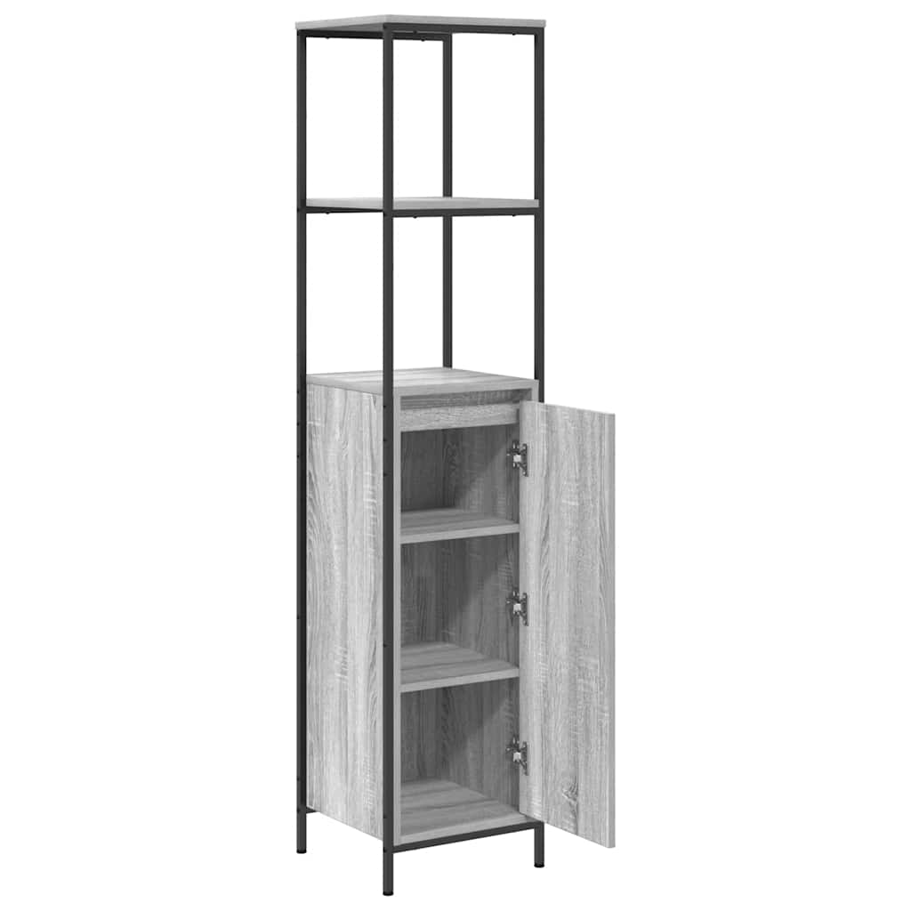 Badkamermeubel met planken 36x35x165 cm grijs Sonoma is nu te koop bij PeponiXL, paradijselijk wonen!
