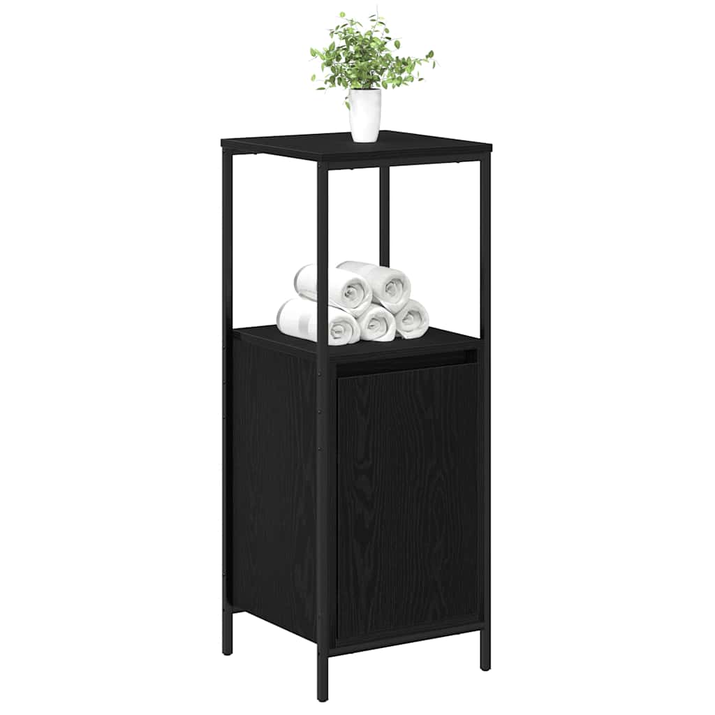 Badkamermeubel met planken 36x35x95 cm zwart eikenkleurig is nu te koop bij PeponiXL, paradijselijk wonen!