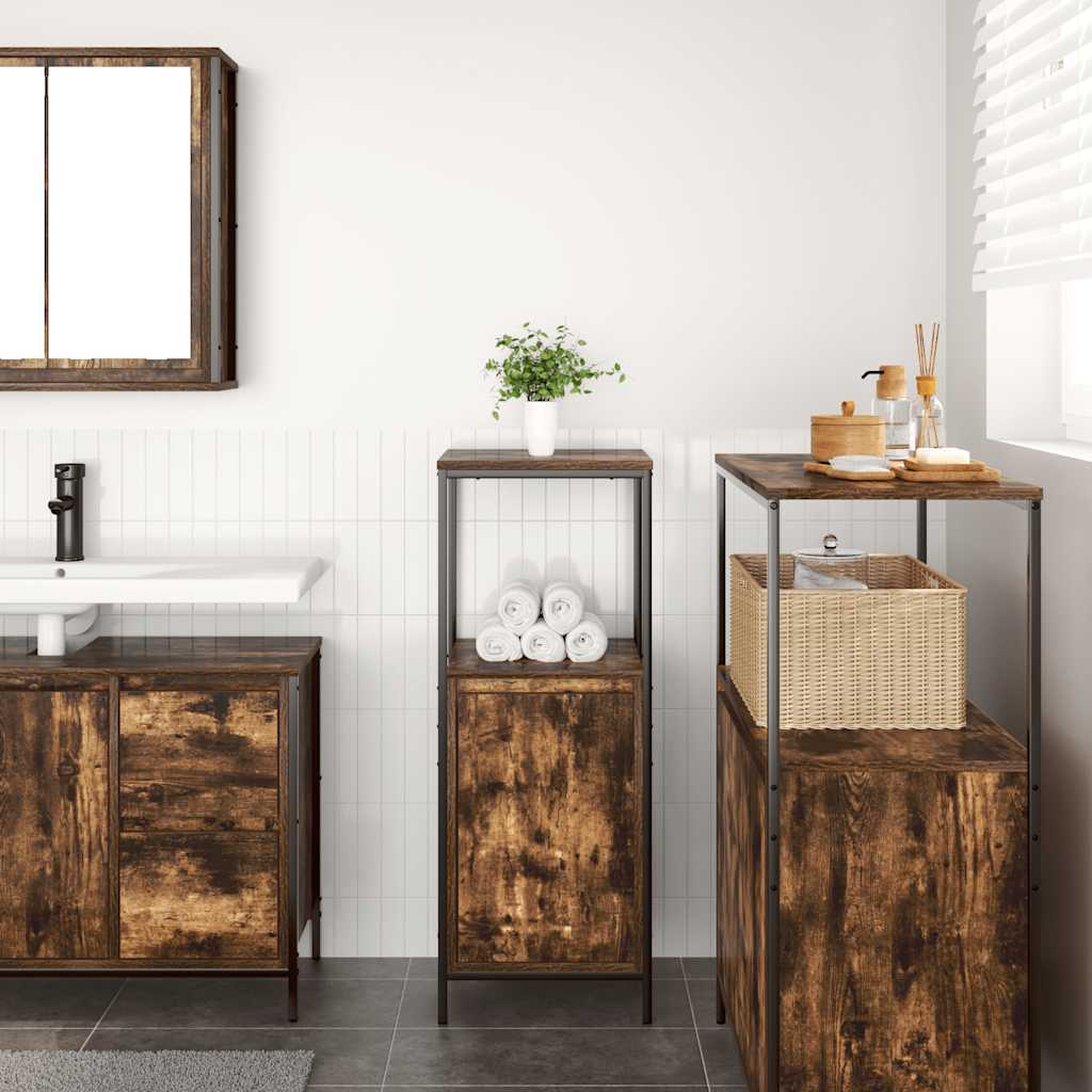 Badkamerkast met planken 36x35x95 cm gerookt eiken is nu te koop bij PeponiXL, paradijselijk wonen!