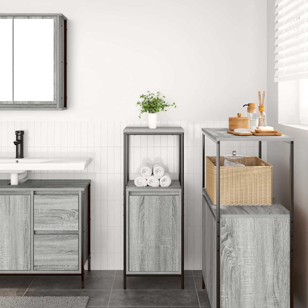 Badkamermeubel met planken 36x35x95 cm grijs sonoma is nu te koop bij PeponiXL, paradijselijk wonen!