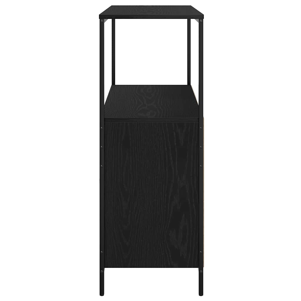 Badkamermeubel met planken 76,5x35x95 cm zwart eikenkleurig is nu te koop bij PeponiXL, paradijselijk wonen!