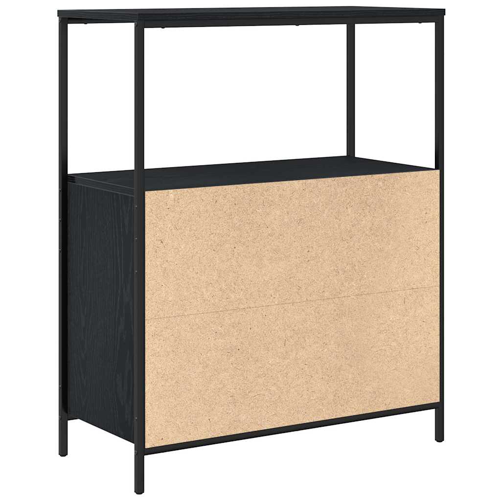 Badkamermeubel met planken 76,5x35x95 cm zwart eikenkleurig is nu te koop bij PeponiXL, paradijselijk wonen!