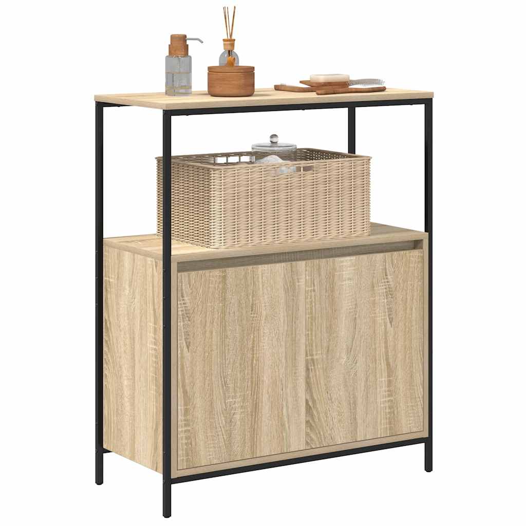 Badkamermeubel met planken 76,5x35x95 cm Sonoma eikenkleurig is nu te koop bij PeponiXL, paradijselijk wonen!