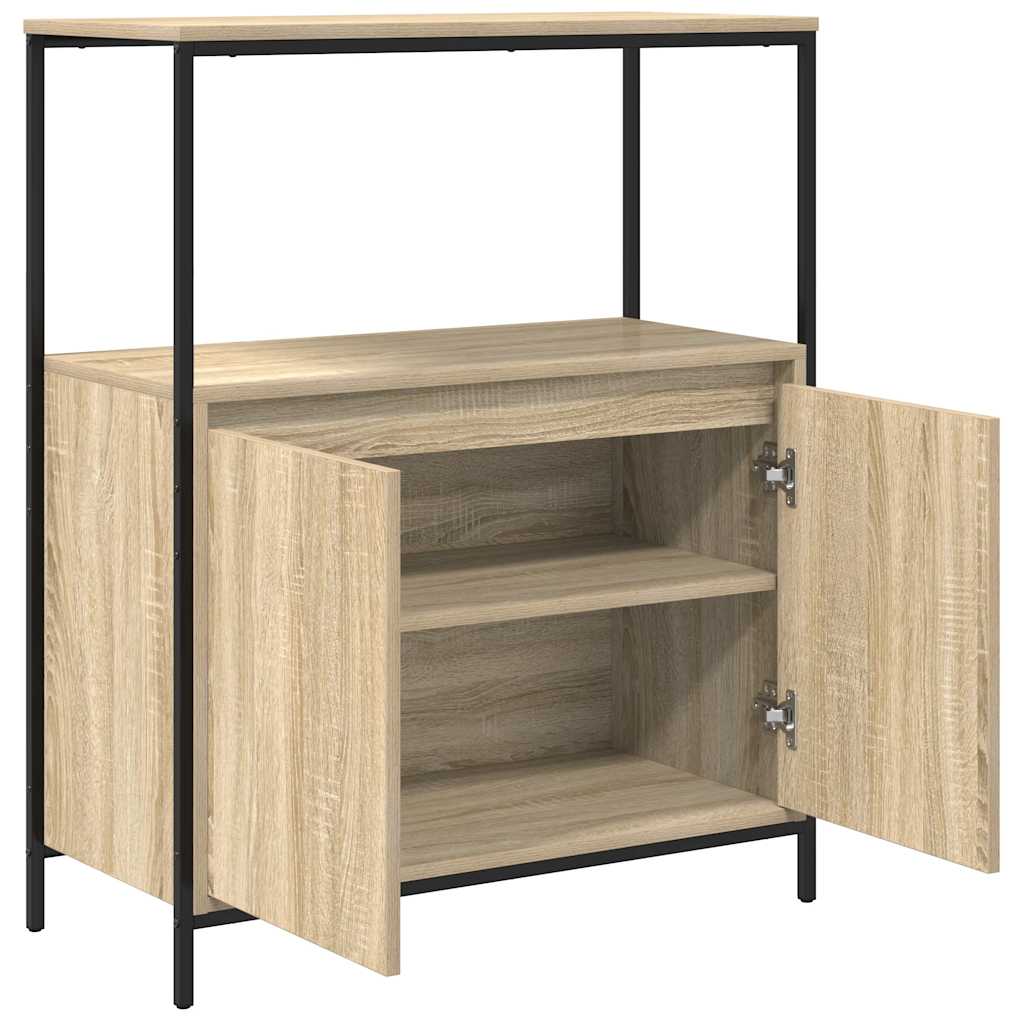 Badkamermeubel met planken 76,5x35x95 cm Sonoma eikenkleurig is nu te koop bij PeponiXL, paradijselijk wonen!