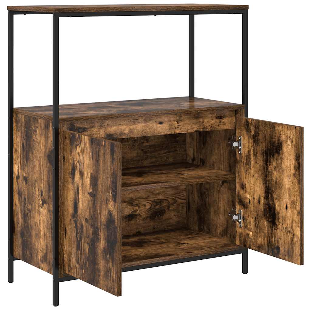 Badkamermeubel met planken gerookt eiken 76,5x35x95 cm is nu te koop bij PeponiXL, paradijselijk wonen!