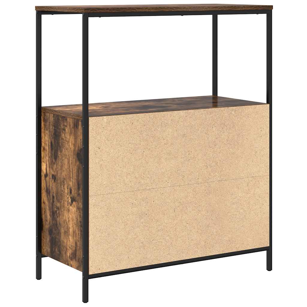 Badkamermeubel met planken gerookt eiken 76,5x35x95 cm is nu te koop bij PeponiXL, paradijselijk wonen!