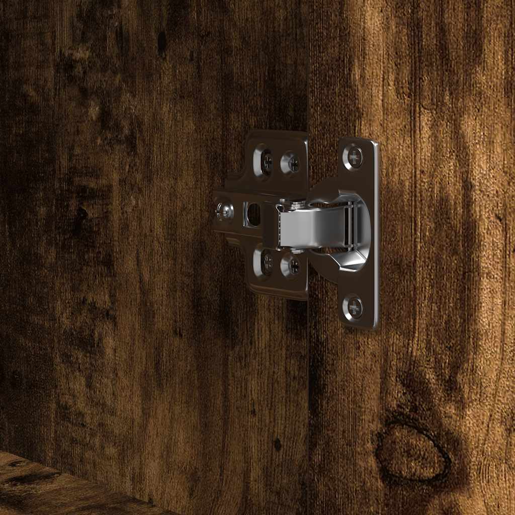 Badkamermeubel met planken gerookt eiken 76,5x35x95 cm is nu te koop bij PeponiXL, paradijselijk wonen!