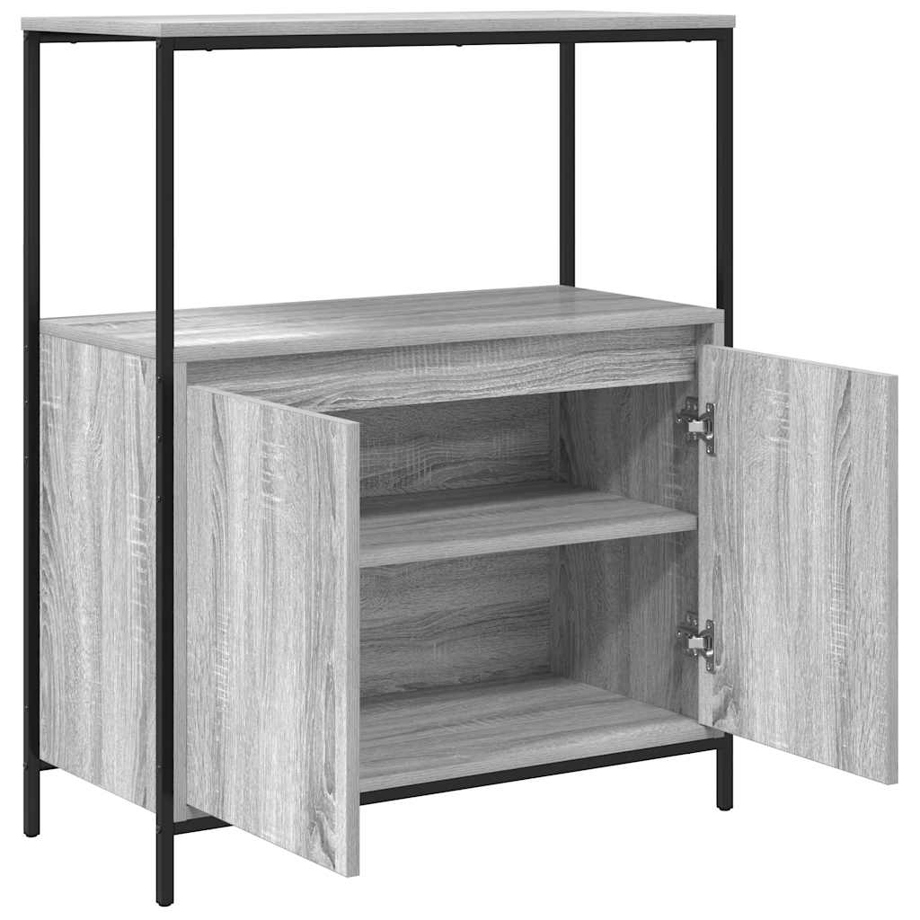 Badkamermeubel met planken 76,5x35x95 cm grijs Sonoma is nu te koop bij PeponiXL, paradijselijk wonen!
