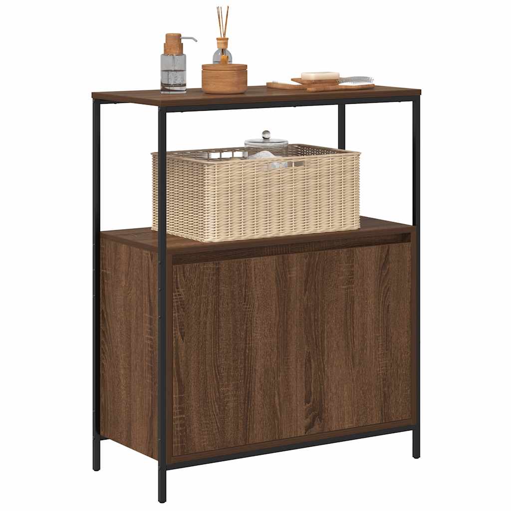 Badkamermeubel met planken 76,5x35x95 cm bruin eiken is nu te koop bij PeponiXL, paradijselijk wonen!