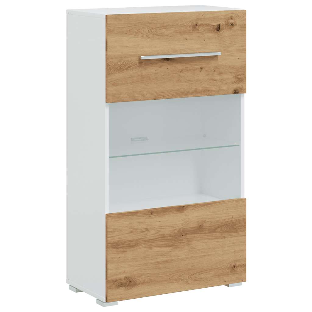 5-delige Tv-meubels met LED bewerkt hout artisanaal eikenkleur is nu te koop bij PeponiXL, paradijselijk wonen!