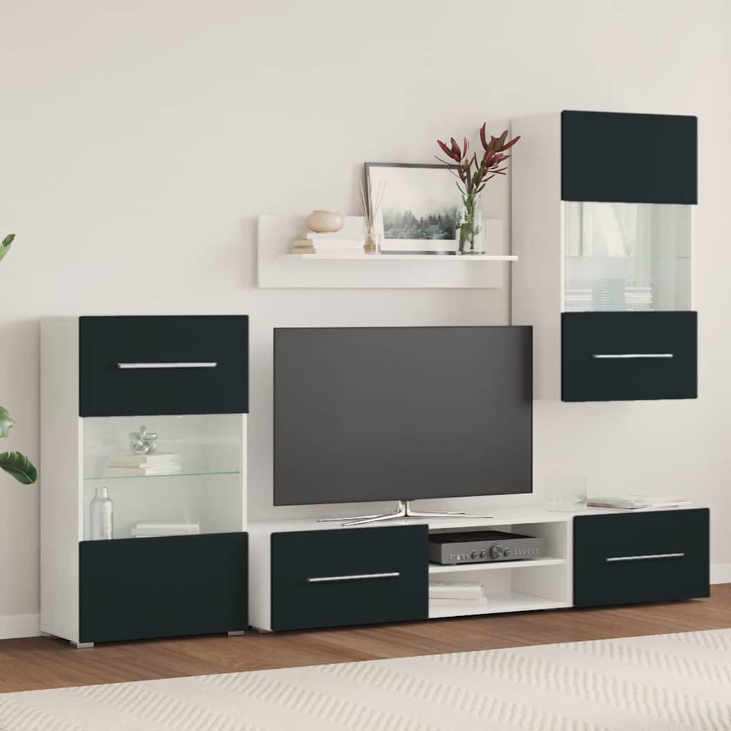 5-delige Tv-meubels met LED-verlichting bewerkt hout matindigo is nu te koop bij PeponiXL, paradijselijk wonen!
