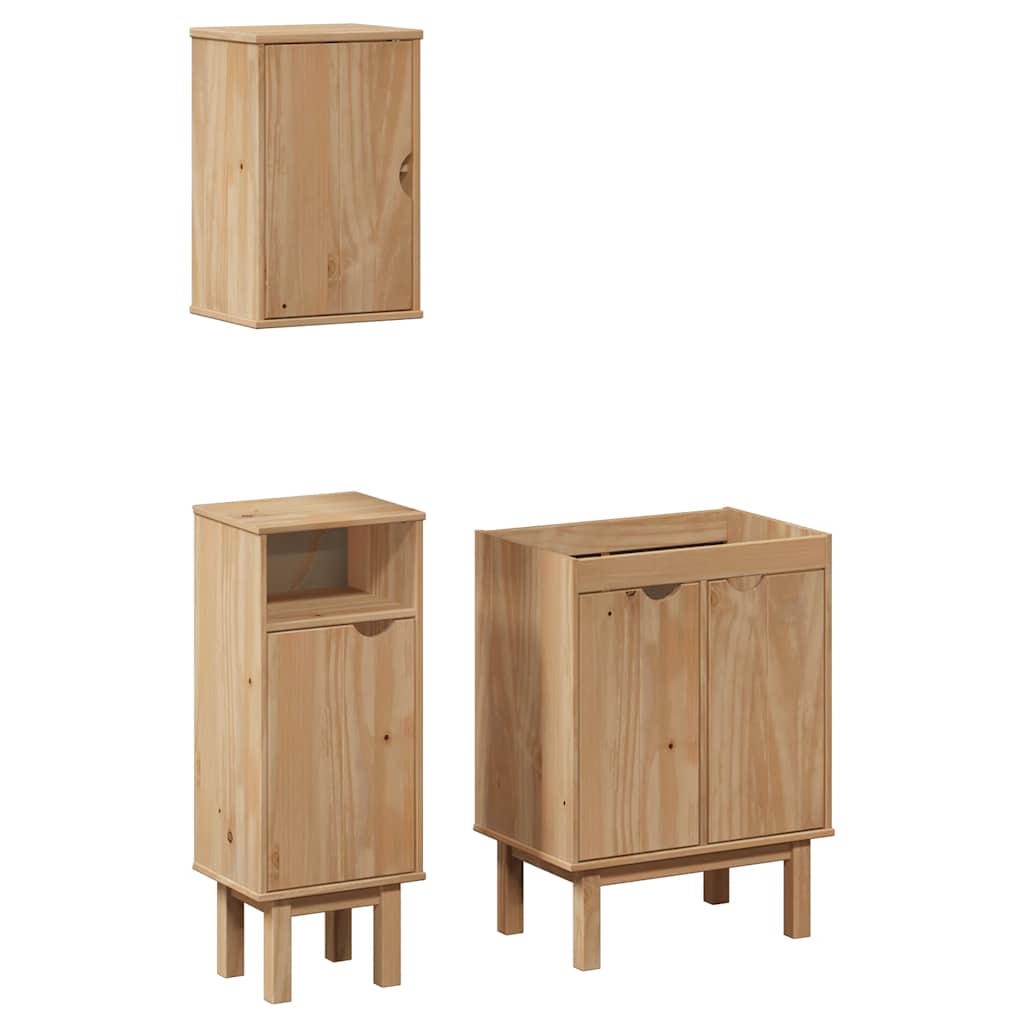 3-delige Badkamermeubelset OTTA massief grenenhout is nu te koop bij PeponiXL, paradijselijk wonen!