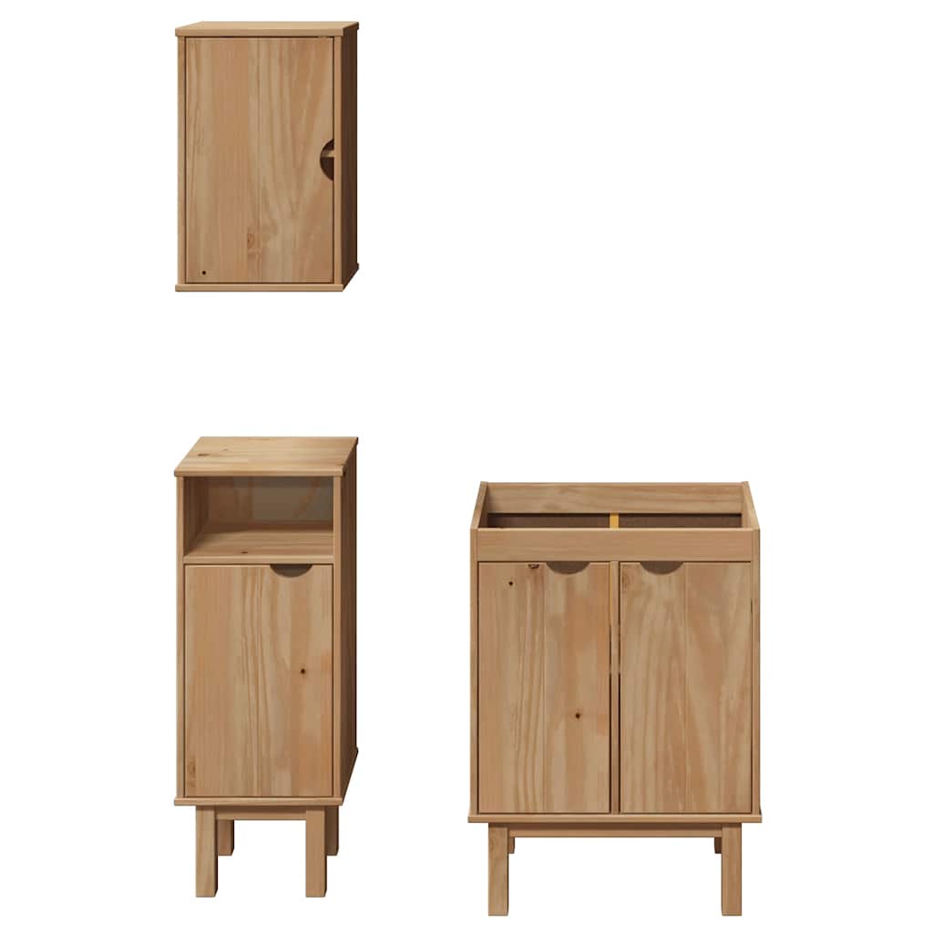 3-delige Badkamermeubelset OTTA massief grenenhout is nu te koop bij PeponiXL, paradijselijk wonen!