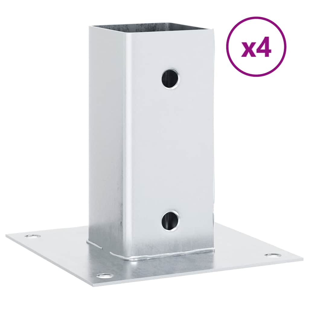 Spokkels vierkant 4 st gegalvaniseerd staal zilverkleurig is nu te koop bij PeponiXL, paradijselijk wonen!