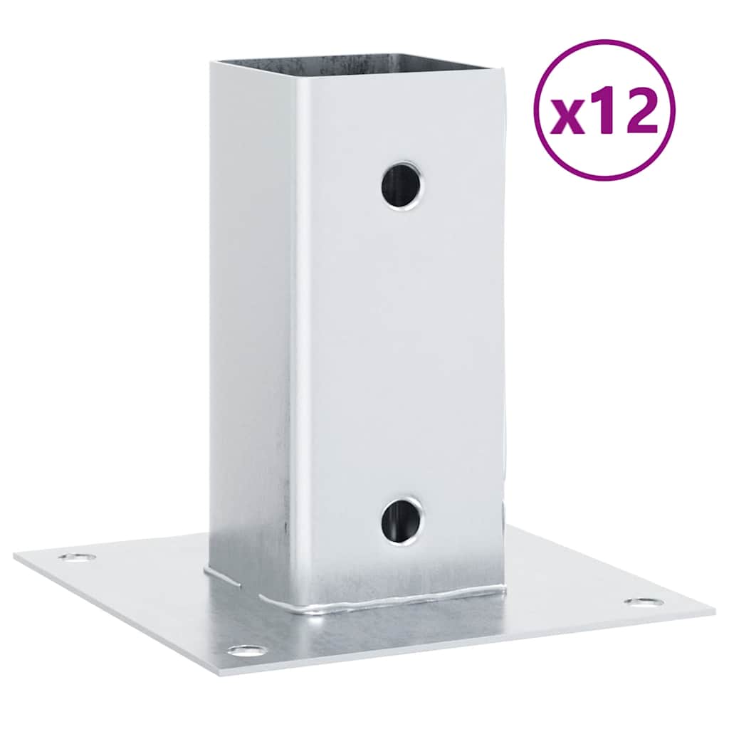 Spokkels vierkant 12 st gegalvaniseerd staal zilverkleurig is nu te koop bij PeponiXL, paradijselijk wonen!