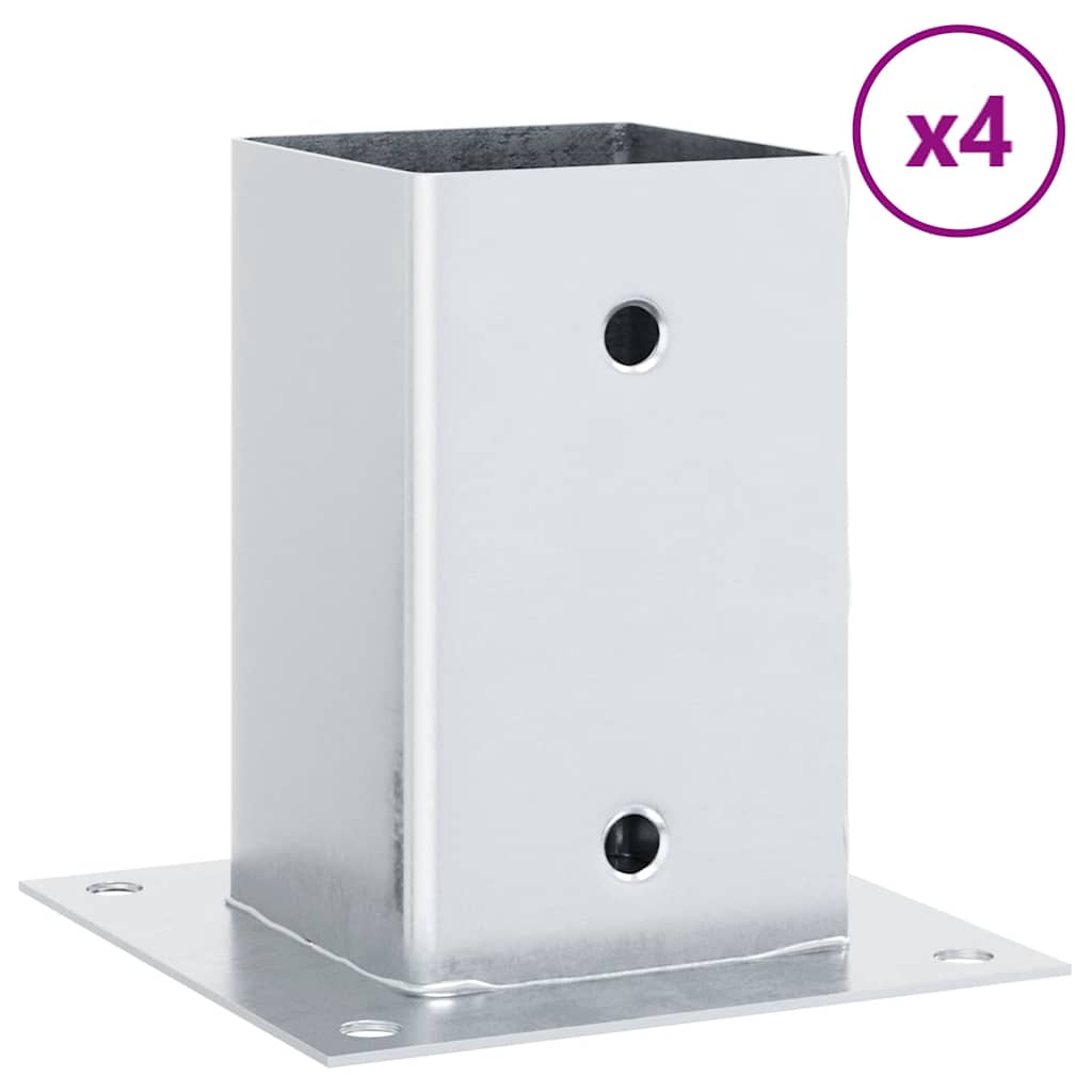 Spokkels vierkant 4 st gegalvaniseerd staal zilverkleurig is nu te koop bij PeponiXL, paradijselijk wonen!