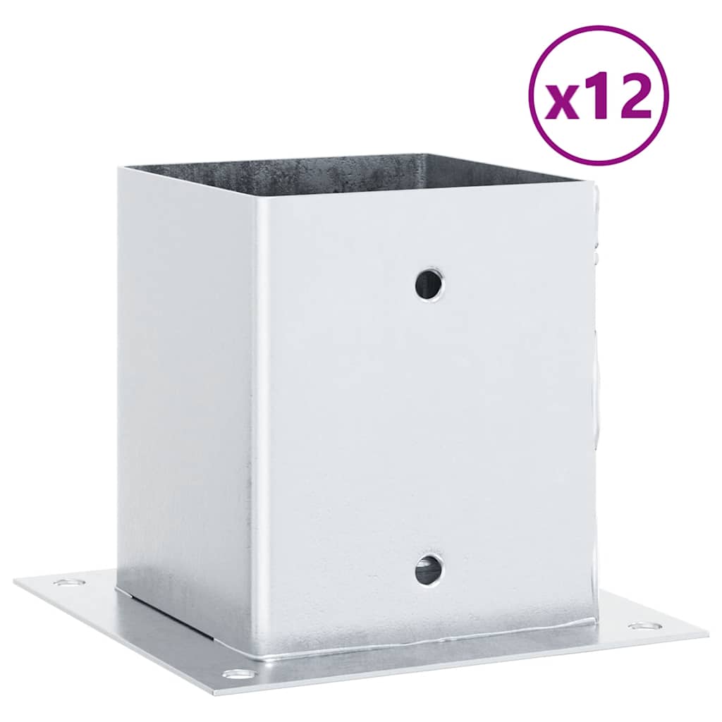 Spokkels vierkant 12 st gegalvaniseerd staal zilverkleurig is nu te koop bij PeponiXL, paradijselijk wonen!