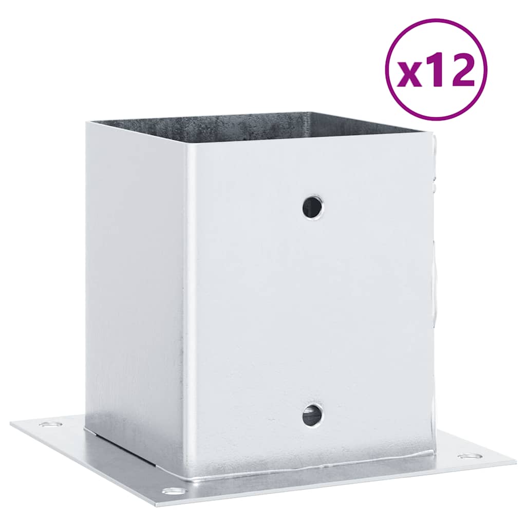 Spokkels vierkant 12 st gegalvaniseerd staal zilverkleurig is nu te koop bij PeponiXL, paradijselijk wonen!