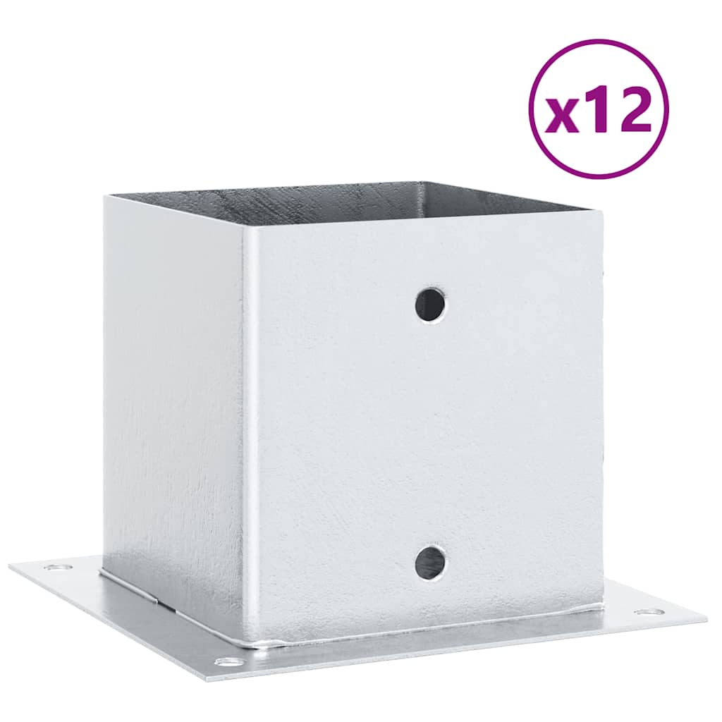 Spokkels vierkant 12 st gegalvaniseerd staal zilverkleurig is nu te koop bij PeponiXL, paradijselijk wonen!